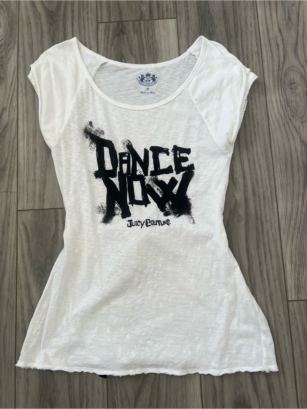 Y2K Rate Juicy Couture Women’s White 'Dance Now' Graphic T
